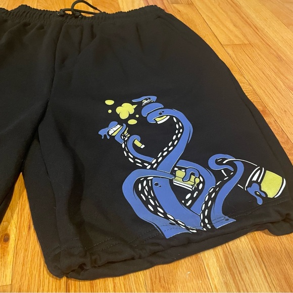 Colombian Artist Streetwear Brand Fourtopus Cargo Drawstring Sweat Shorts Unisex - Picture 6 of 14